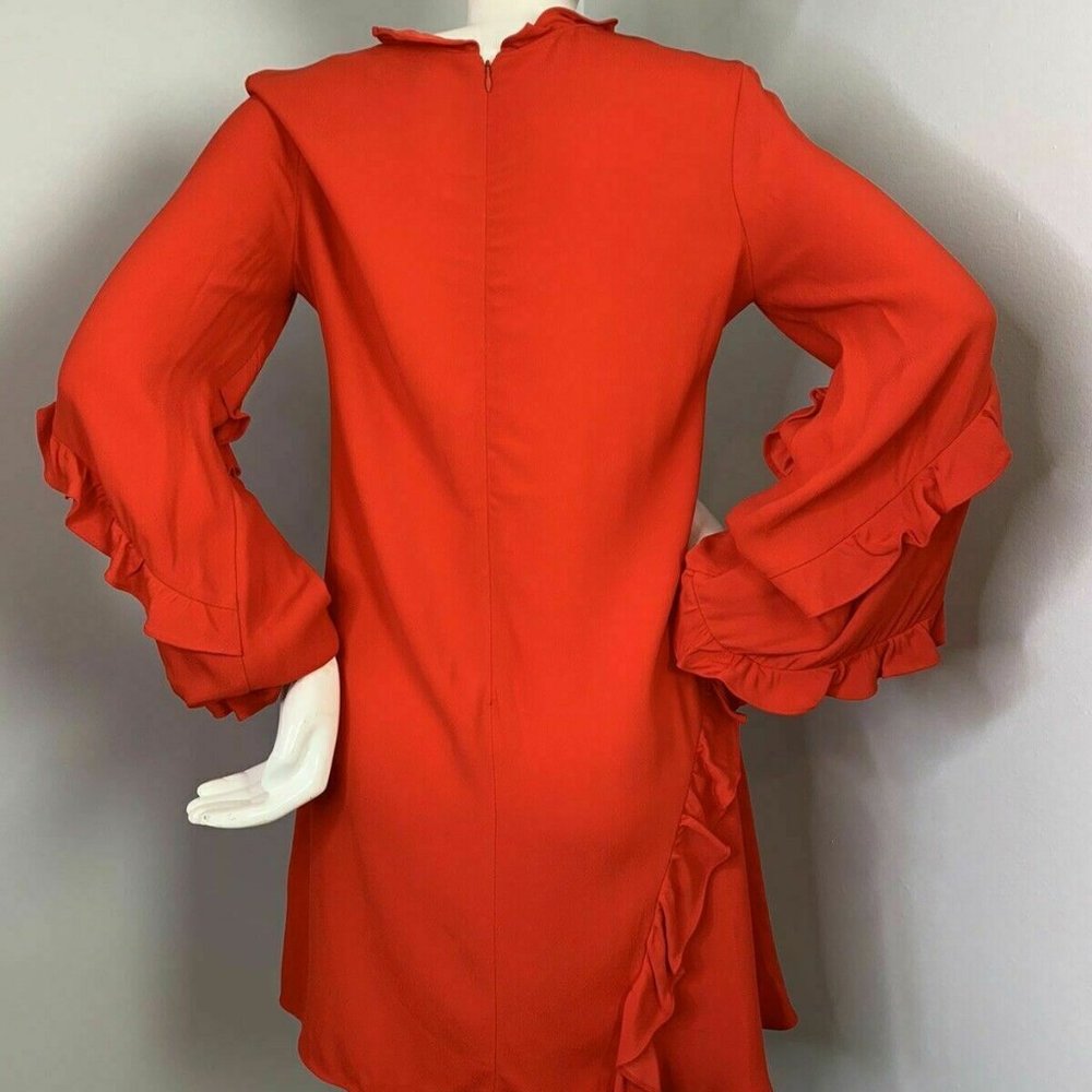 Alexis Dress Small Ruffle Shift Mini Red - Picture 5 of 7
